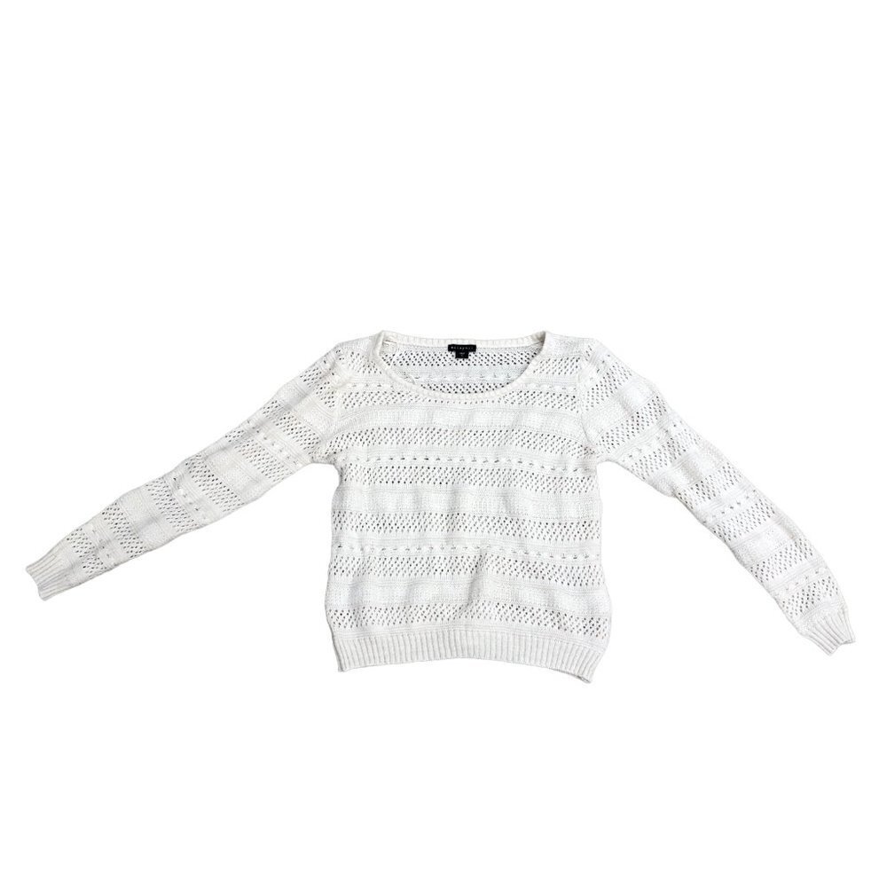 METAPHOR Knit Pullover Sweater Women's LARGE Beige Scoop Neck Long Sleeve​​​​​​​